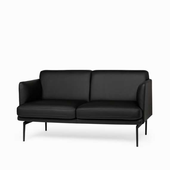 Диван Bisq 156 см, черная кожа