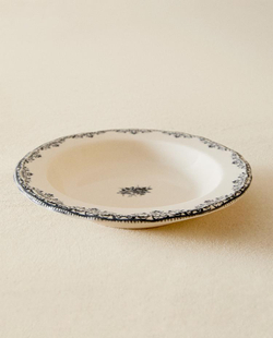 ZARA HOME ТАРЕЛКА ДЛЯ СУПА С РИСУНКОМ, СИНИЙ