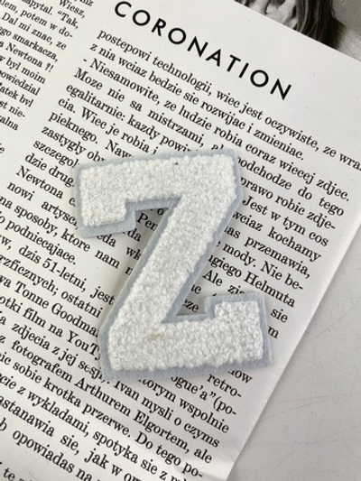 Буква Z - Нашивка белая, 8см (ОЗ26)