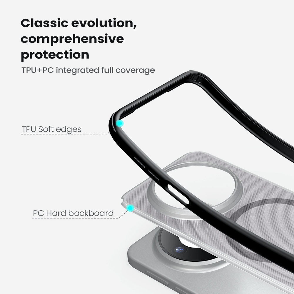 Чехол серый тонированный c MagSafe для Huawei Mate 80 и 80 Pro, серия Super Frosted Shield Pro Magnetic (Clear version) от Nillkin