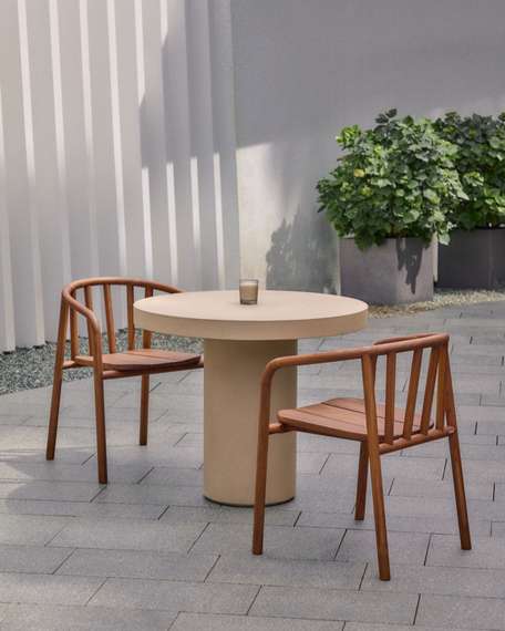 Aiguablava Круглый стол из бежевого цемента Ø90 см