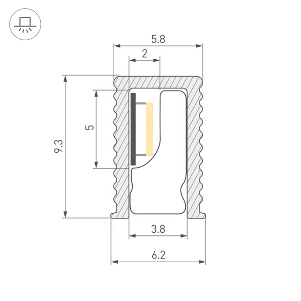 Профиль SL-MINI-6-H9-2000 ANOD BLACK (Arlight, Алюминий) 044082
