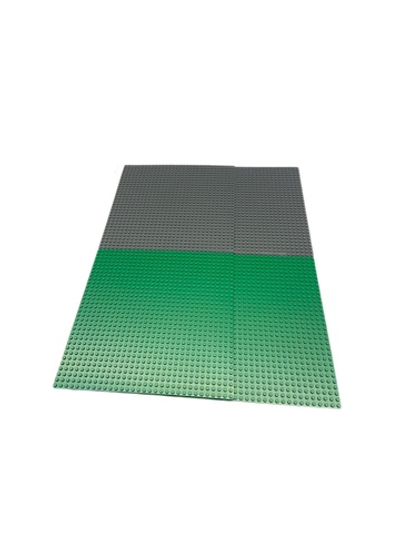 Lego 4шт Набор строительных пластин 32х32 (2 темно-серые и 2 зелёные)