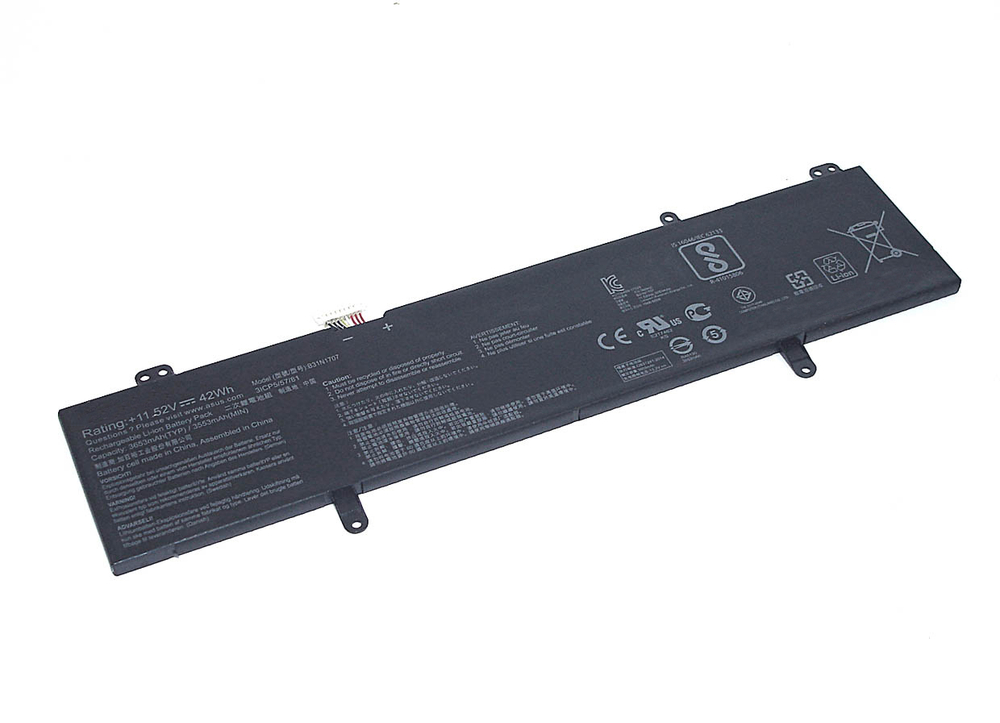 Аккумуляторная батарея для ноутбука Asus S410UA (B31N1707) 11.52V 3650mAh черная