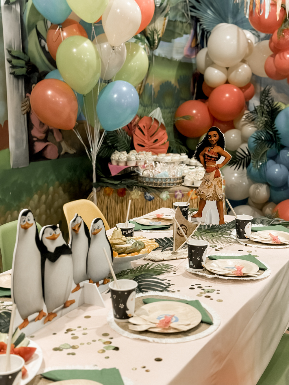 Moana and Madagascar Penguins Party