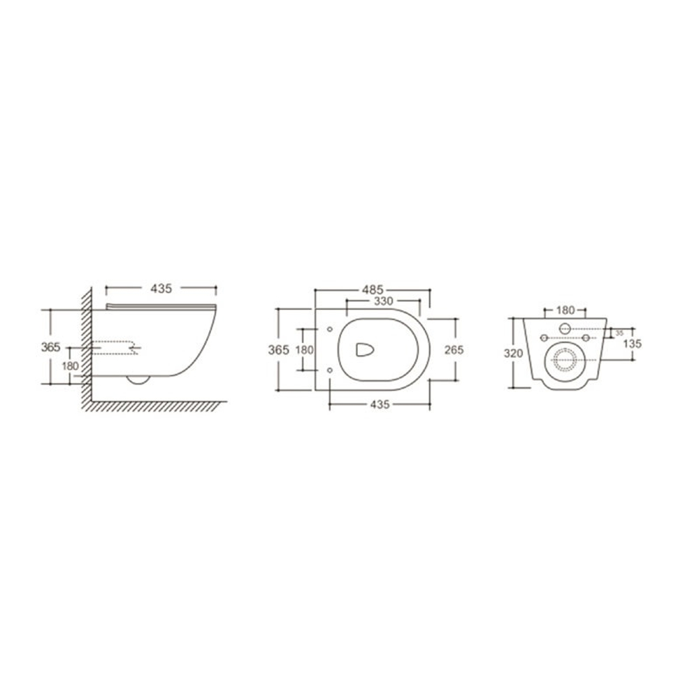 Унитаз подвесной Ceruttispa ОРЛТЕР (ORLTER) Aria MBF CT10017 безободковый (485х360х360) черный матовый