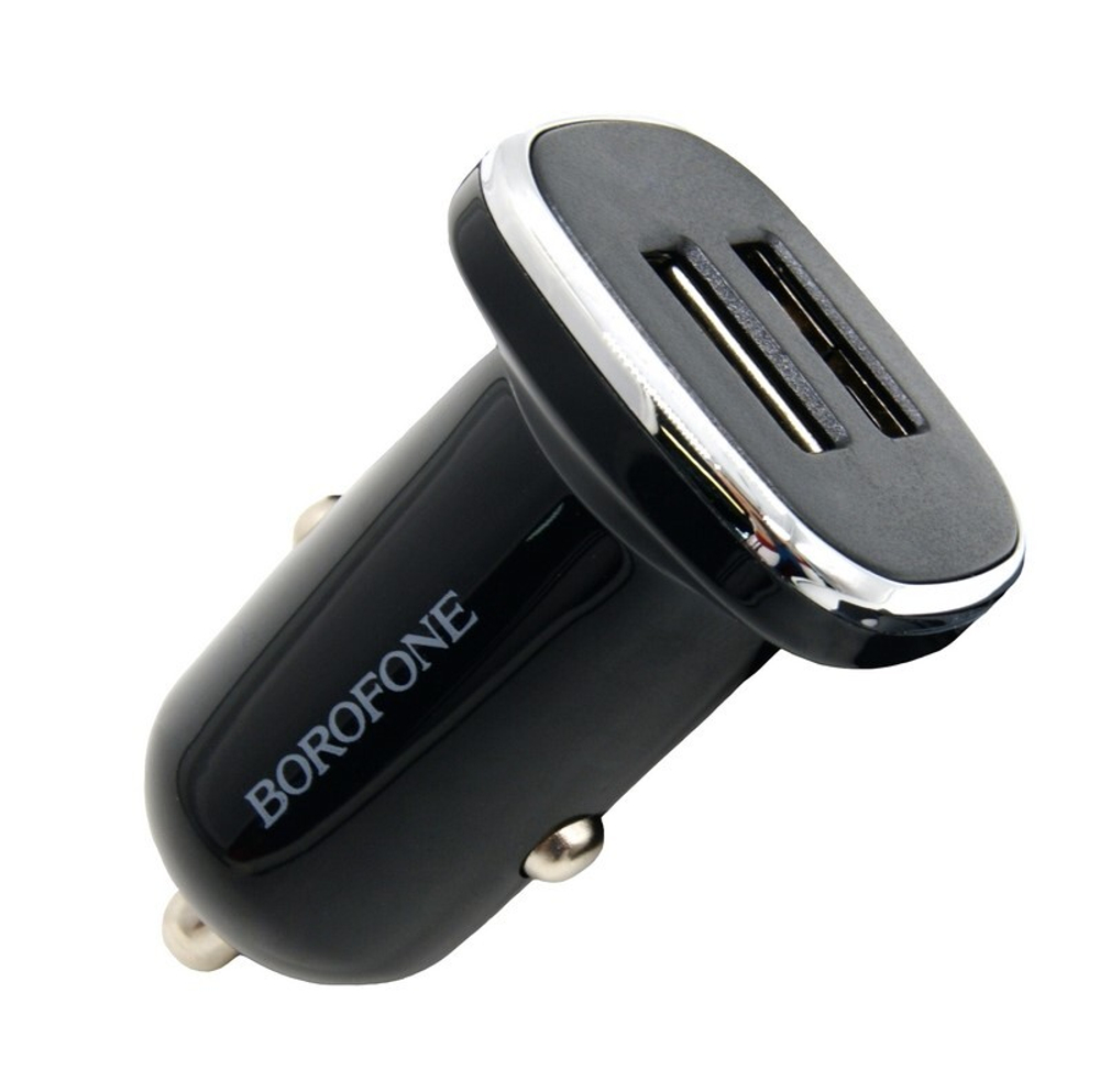 Автомобильный адаптер питания BOROFONE BZ12 2USB 2.4A (черный)