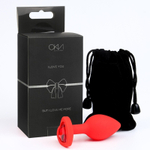 Красная анальная пробка Сердечко - 7,3 см. (Цвет: красный)