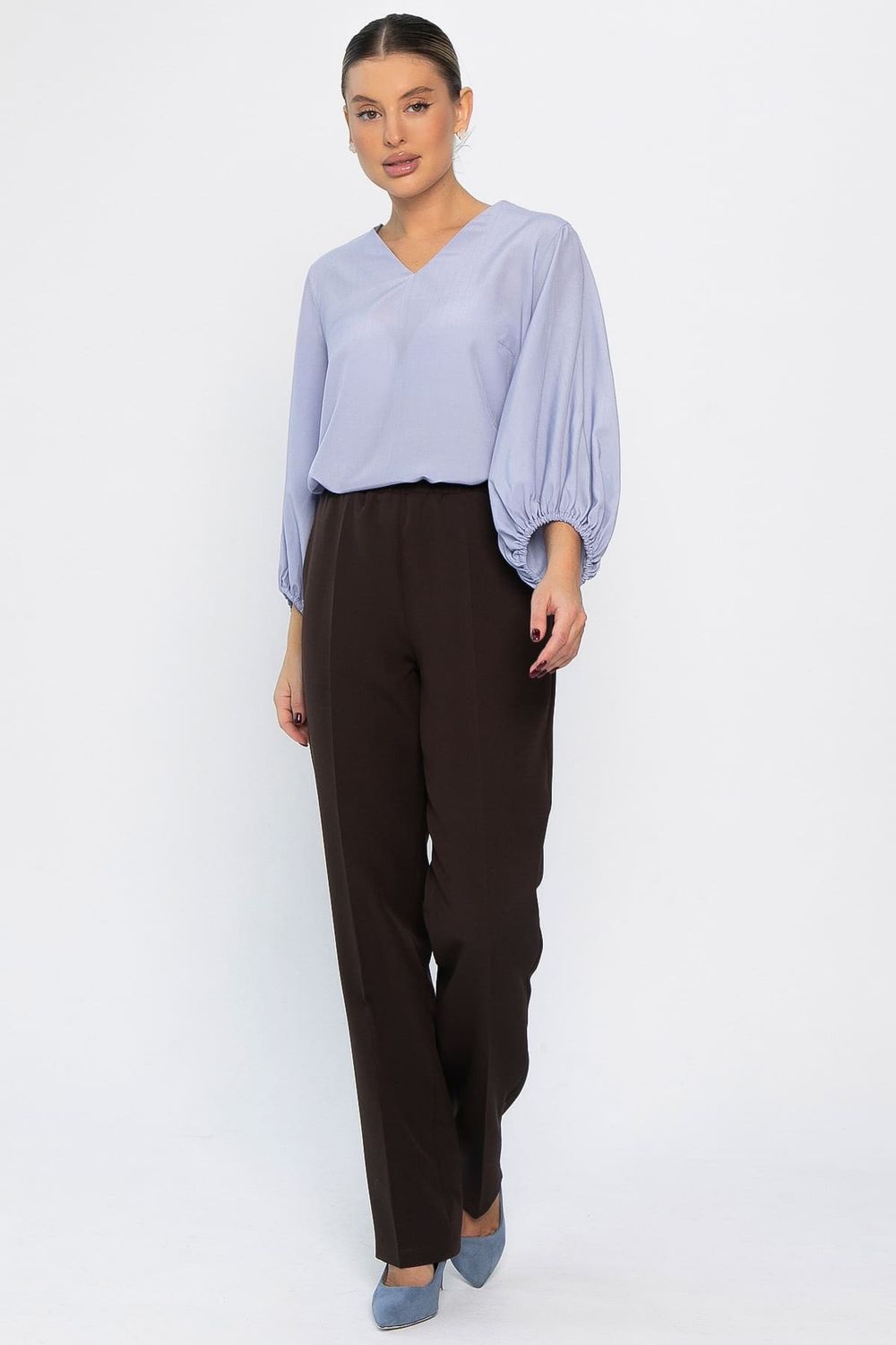 Брюки на резинке Эльда (коричневые) Б14332-9М LT Collection