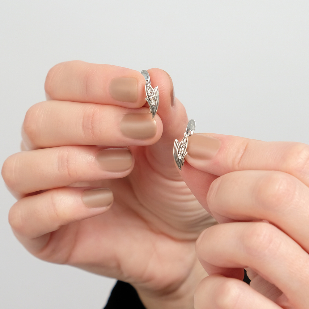 "Лето" серьги в серебряном покрытии из коллекции "Сударыня" от Jenavi с английским замком