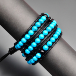 Браслет намотка Chan Luu из кожи и бирюзы от итальянских дизайнеров Rico La Cara  AMX004137