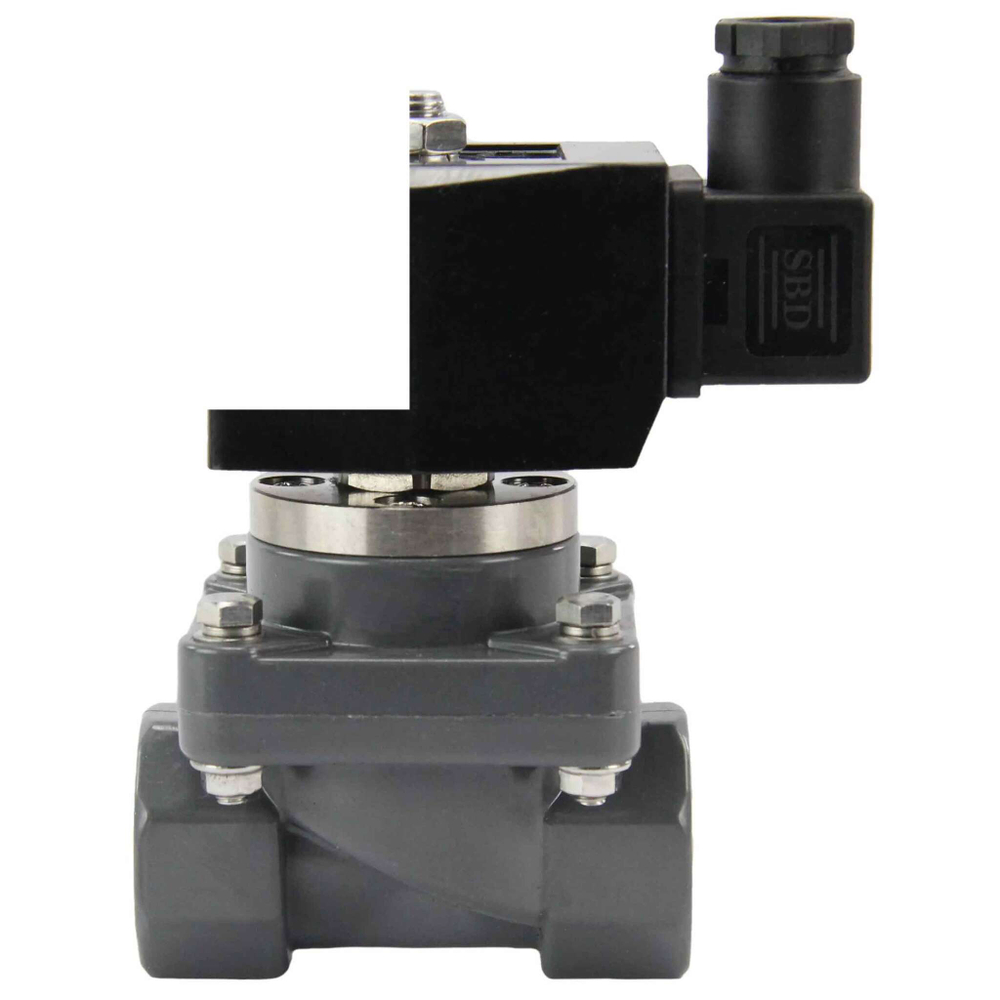 Two way normally closed indirect acting electric solenoid valve Elephant DHF21-UP-НЗ VITON G 110/220V, body material - unplasticized polyvinyl chloride, seal - Viton