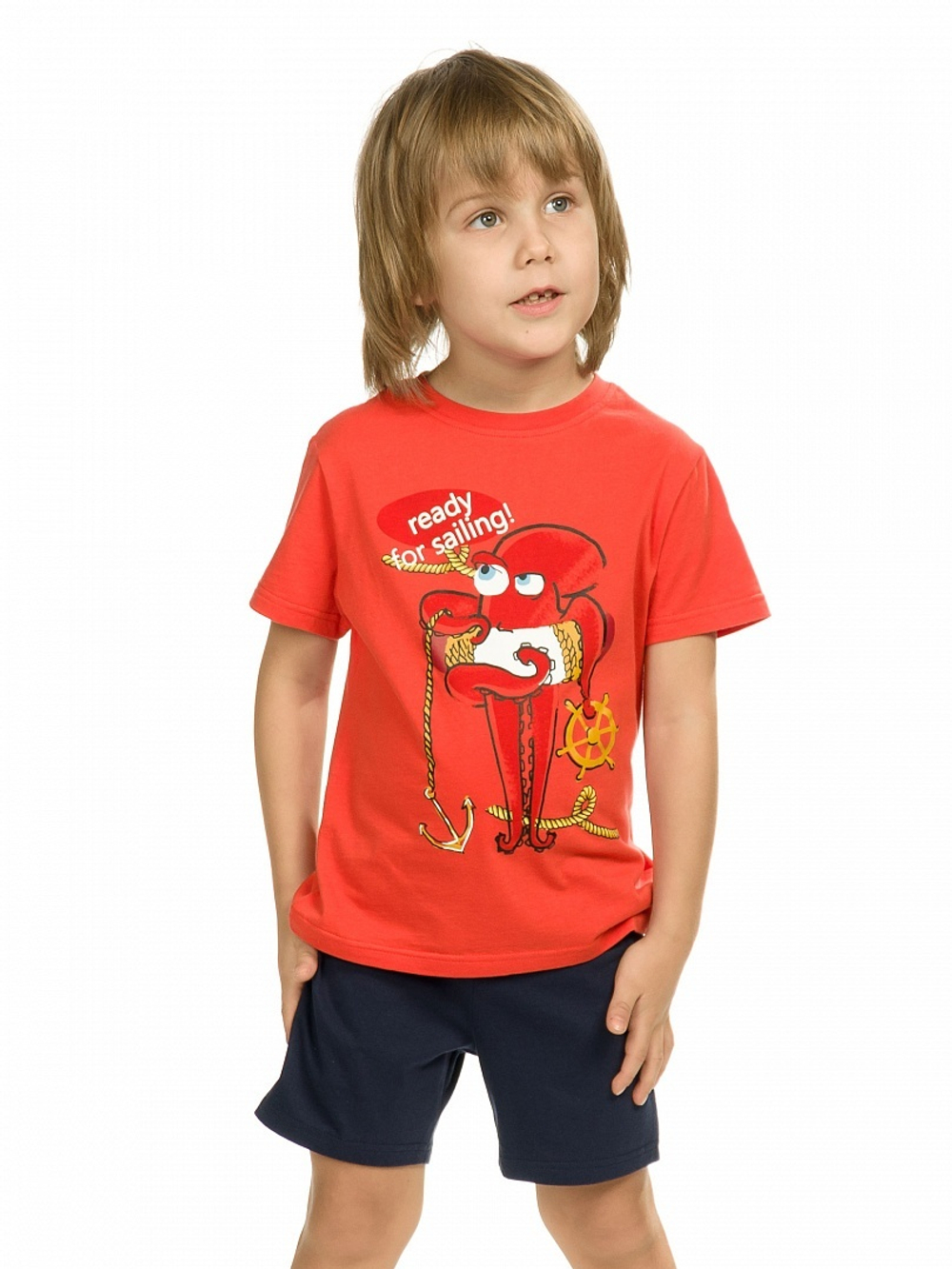 Комплект для мальчиков футболка и шорты красный