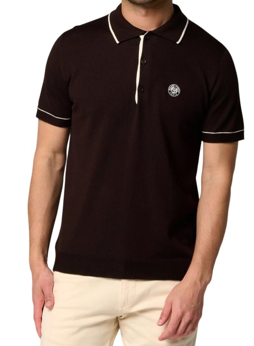 Мужское теннисное поло Roland Garros Heritage Thibault Shirt - шоколадный