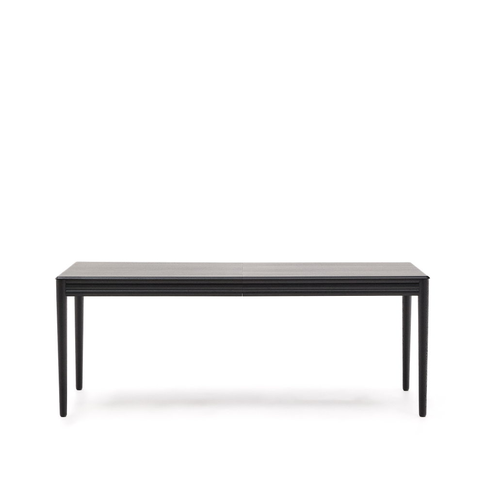 Раздвижной стол Lenon черный из шпона и массива дуба 200(280)x90