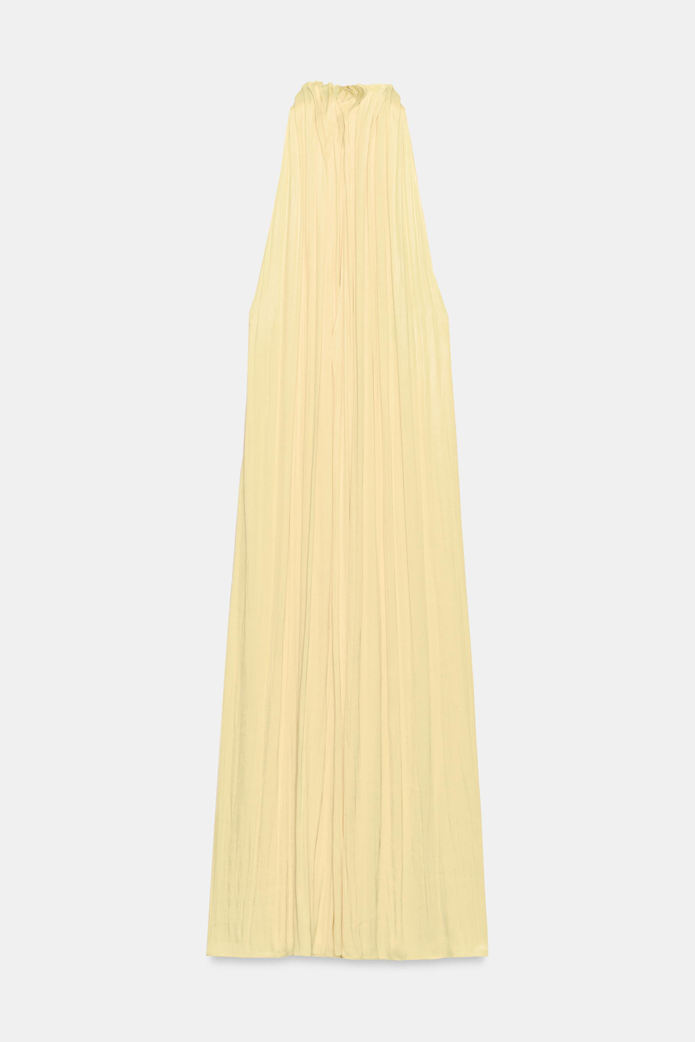 ZARA АТЛАСНОЕ ПЛАТЬЕ ХАЛТЕР — ZW COLLECTION, ЖЕЛТЫЙ