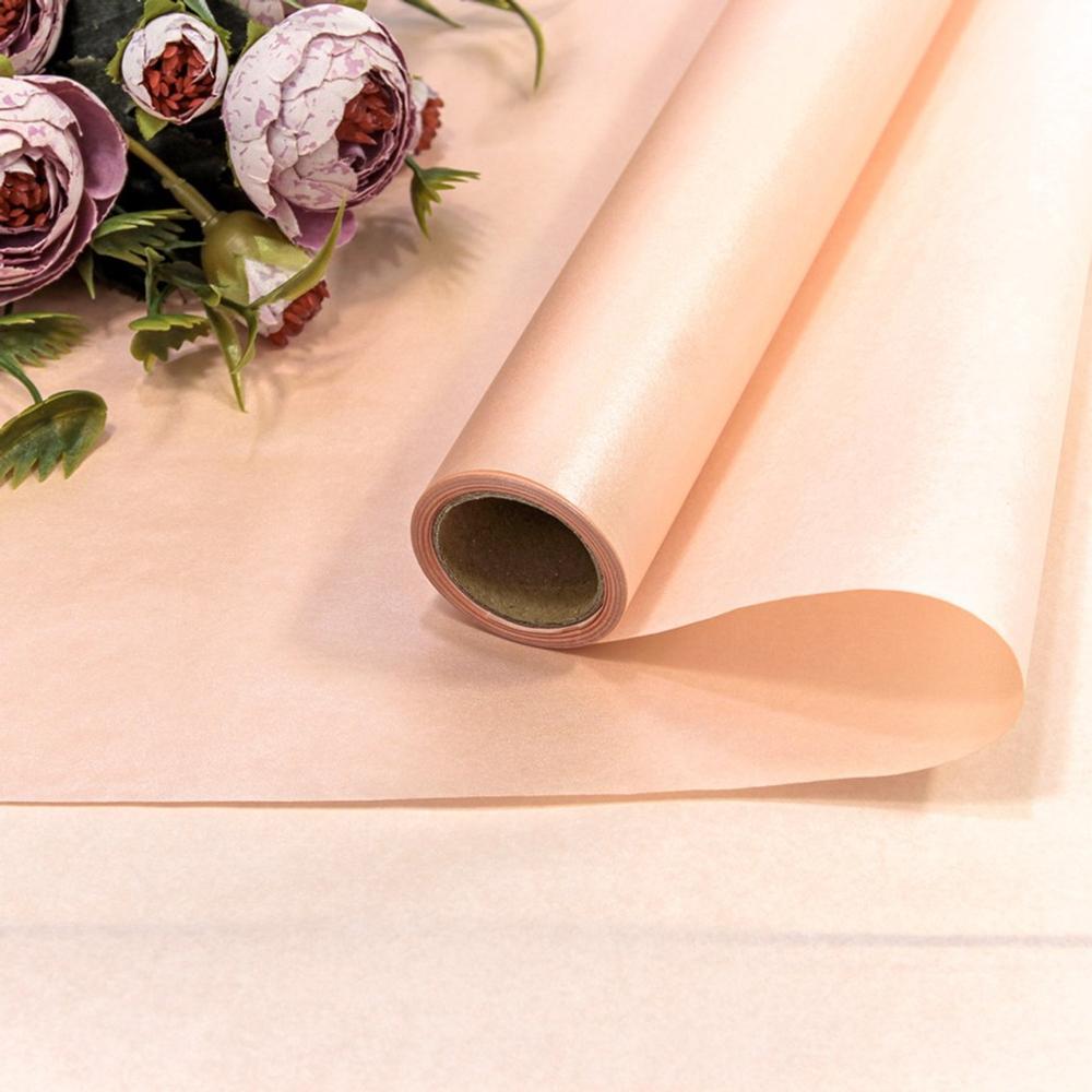 Бумага В рулоне "Тишью" 50 см х 10 м Водостойкая (Розовый)