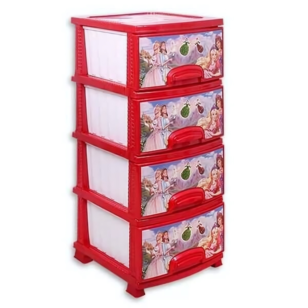 Комод "ДЕКОР"4-х "Принцесса" красный перламутр РП-421