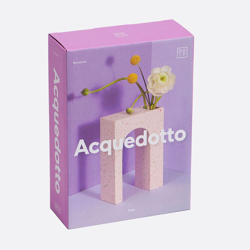 Ваза для цветов одинарная Acquedotto, 22 см, розовая