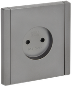 FORTE&PIANO Розетка 1-местная без заземления без защитных шторок винтовое крепление 10А FP518 сталь IEK