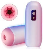 Мастурбатор с вибрацией и голосом (Цвет: белый с бежевым)