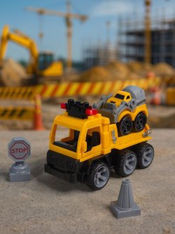 Конструктор блочный Автомобиль Спецтехнка с фигурками (200408409)