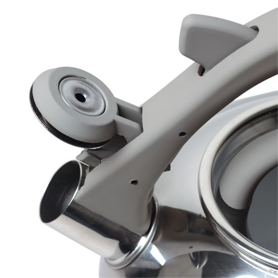 Чайник 2,8 л. из нержавеющей стали со свистком Kamille KM-0687A и стеклянной крышкой