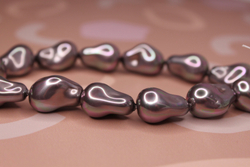 Бусина майорка темно-серая 22х15 мм