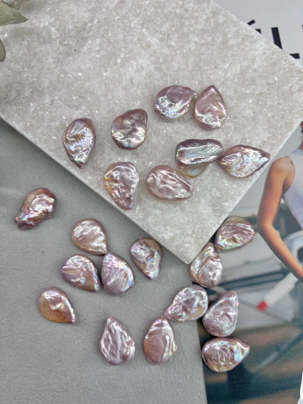 Натуральный жемчуг неправильной формы 20*15 мм, розовый, штука