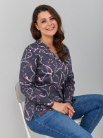 Блузка БЛ-22/серыйремни-цепи