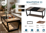 Стол журнальный Мебелик BeautyStyle 33 дуб вотан-черный-стекло черное