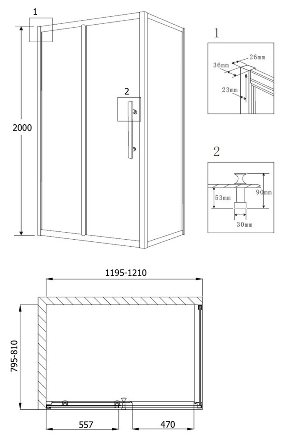 Душевой уголок 120x80 GROSSMAN Pragma PR-120RGQL