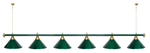 Лампа STARTBILLIARDS 6 пл. (плафоны зеленые,штанга золотая,фурнитура золото)