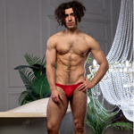 Красные мужские хлопковые трусы-бразилиана (Размер: XXL) (Цвет: красный)