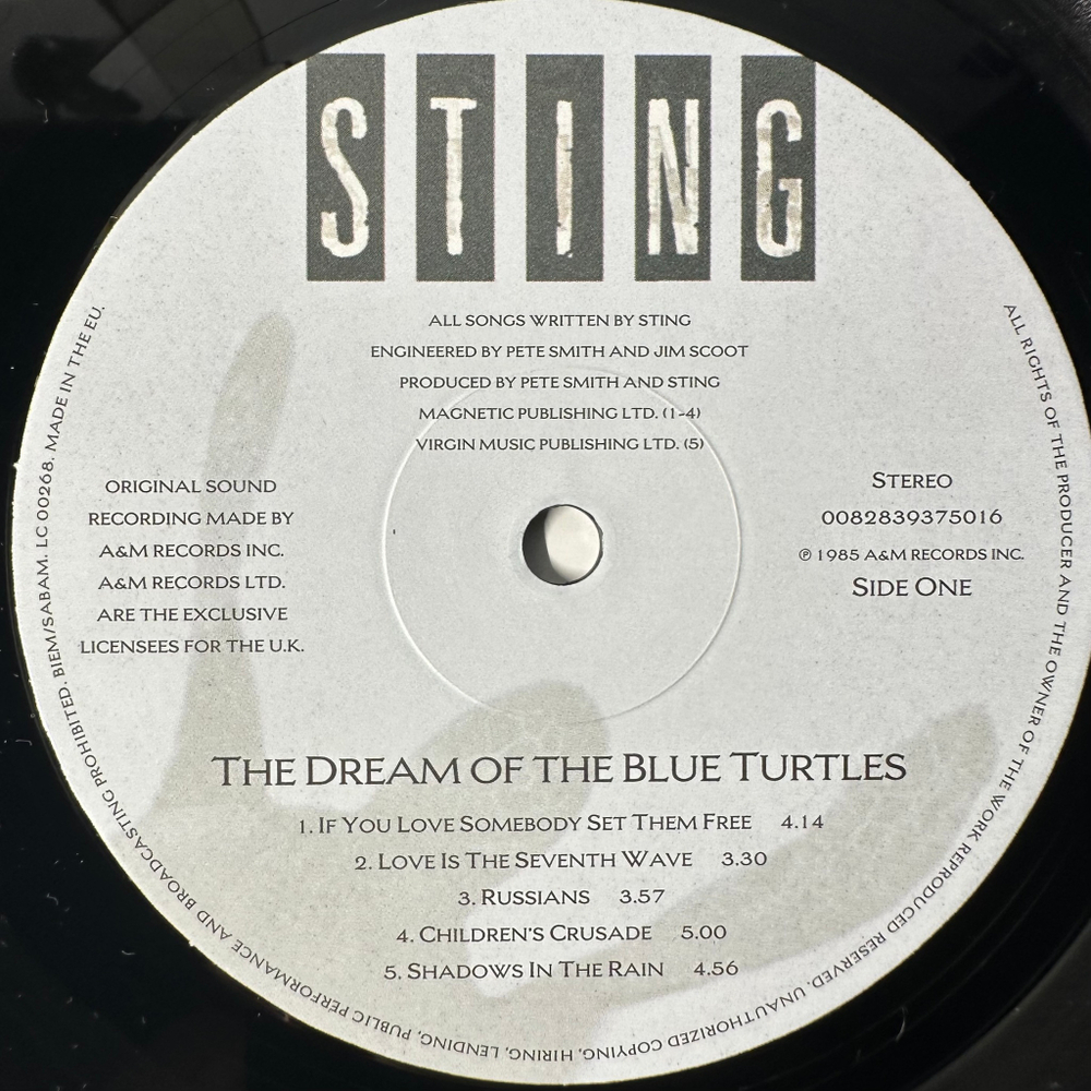 Sting ‎– The Dream Of The Blue Turtles (Европа 2021г.)