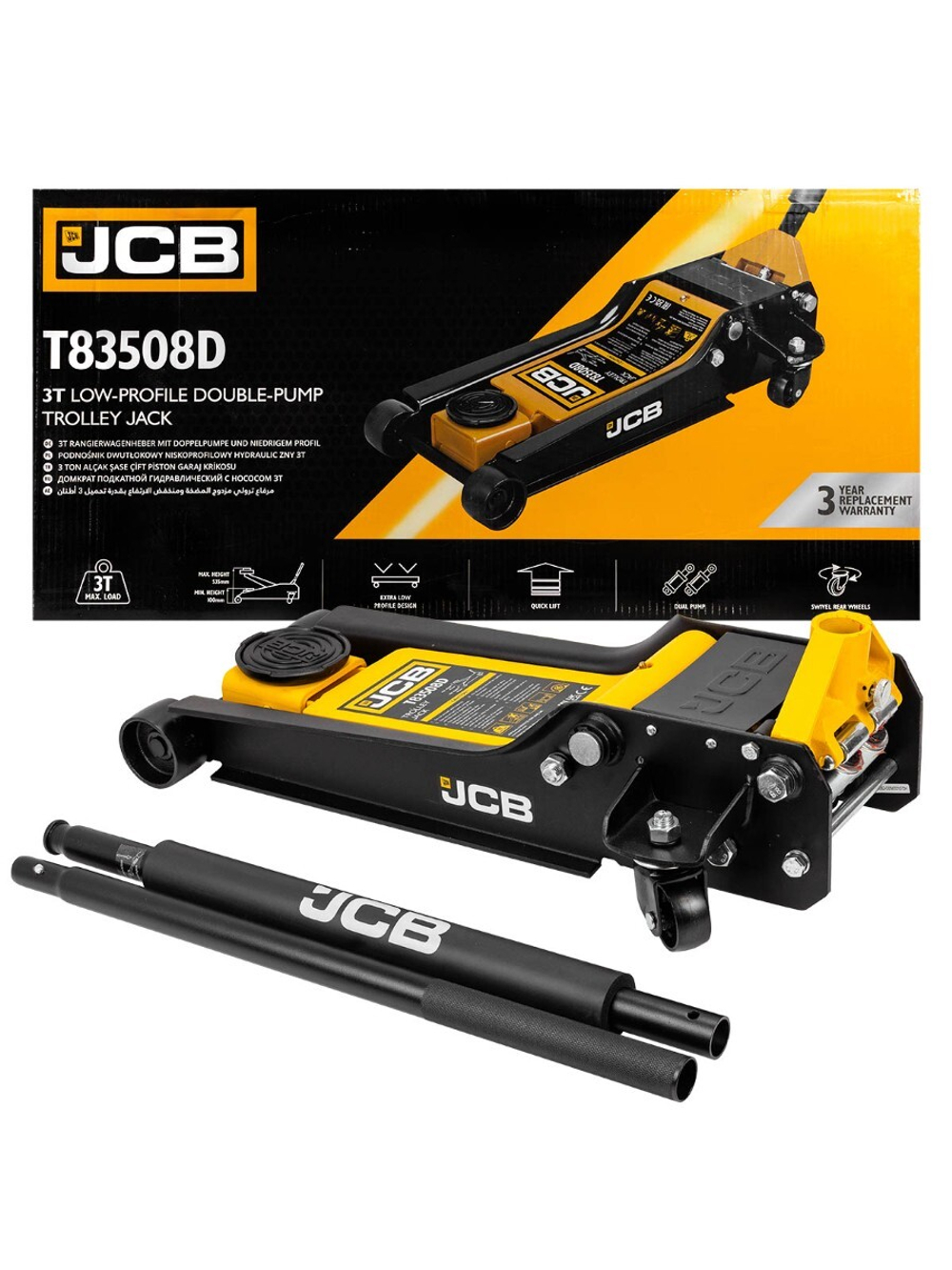 Домкрат подкатной гидравлический 3т JCB JCB-T83508 (D)