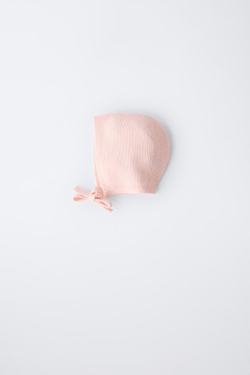 ZARA ТРИКОТАЖНЫЙ ЧЕПЧИК, РОЗОВЫЙ