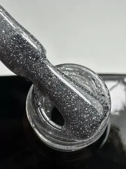 Гель лак ElliS 367 светоотражающий с блестками серебристый