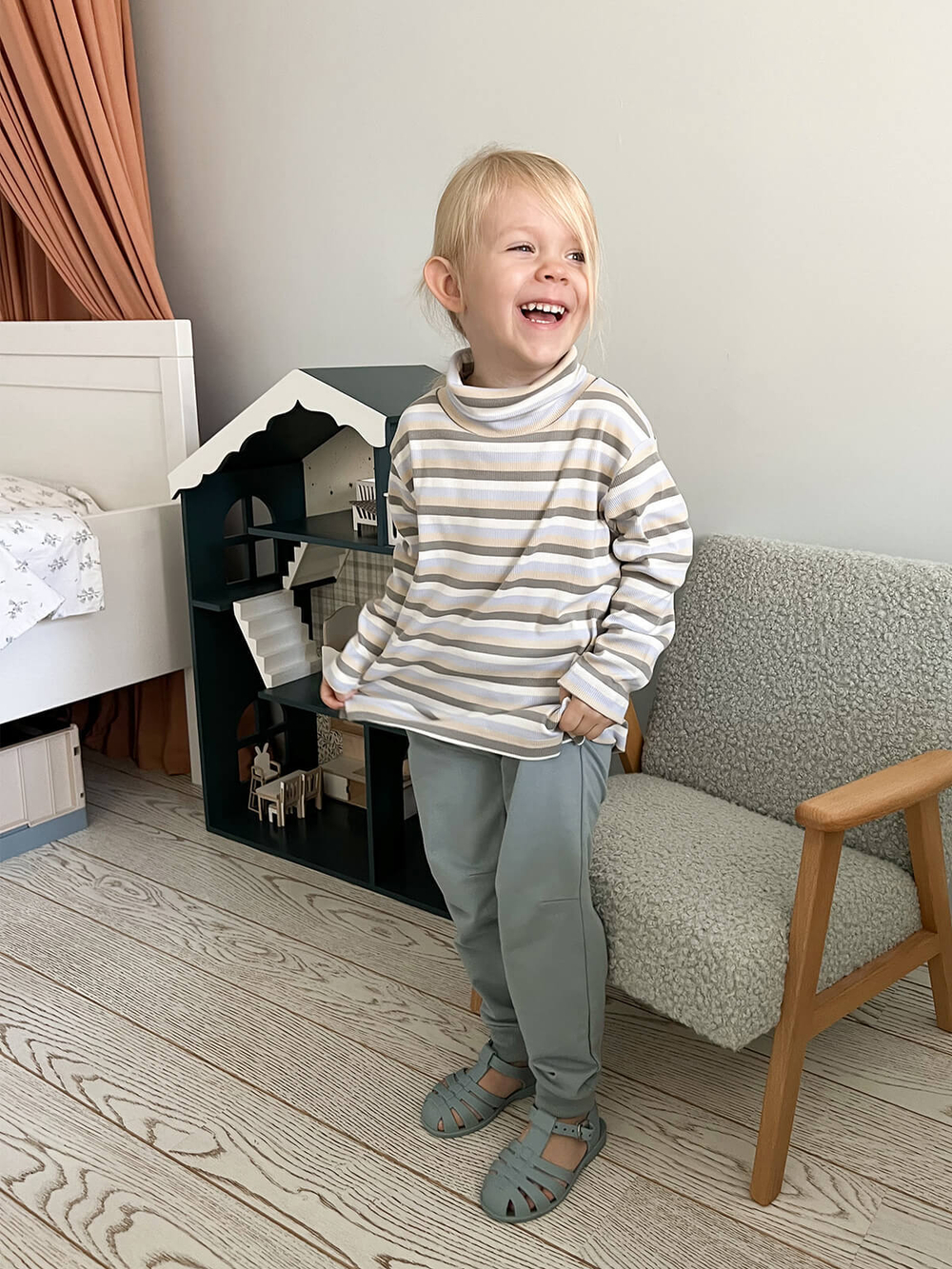 Бадлон Mjölk Полоска серая