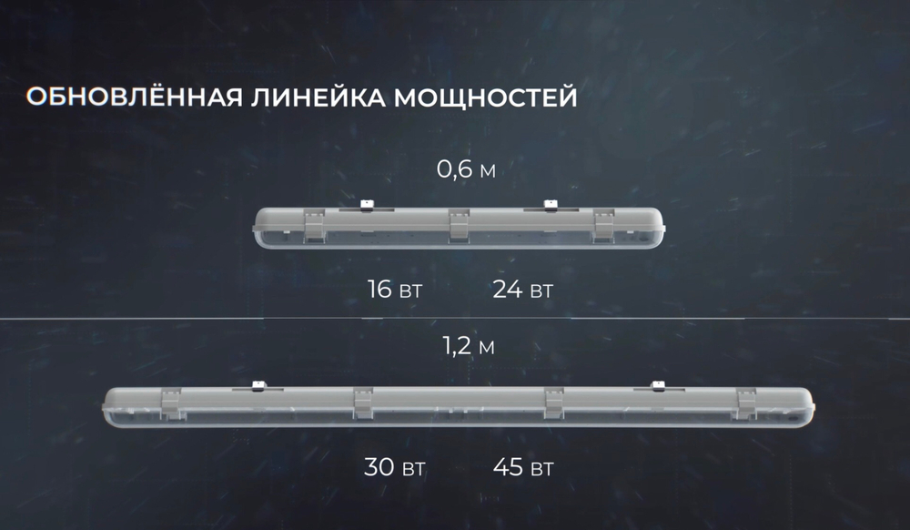 Светильник LED ДСП STRONG 2.0 52Вт 4000K 1242х90х68мм IP65 матовый рассеиватель VARTON