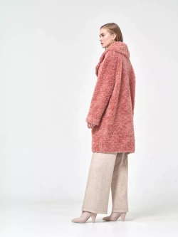 Шуба женская из овечьей шерсти чебурашка тедди, SilverFox (арт. S1188rm012bz)