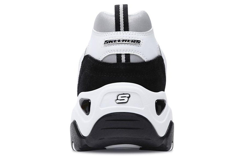 Skechers Skechers D'LITES Houlang PU retro shock absorption non-slip wear-resistant low-top daddy shoes men's black and white