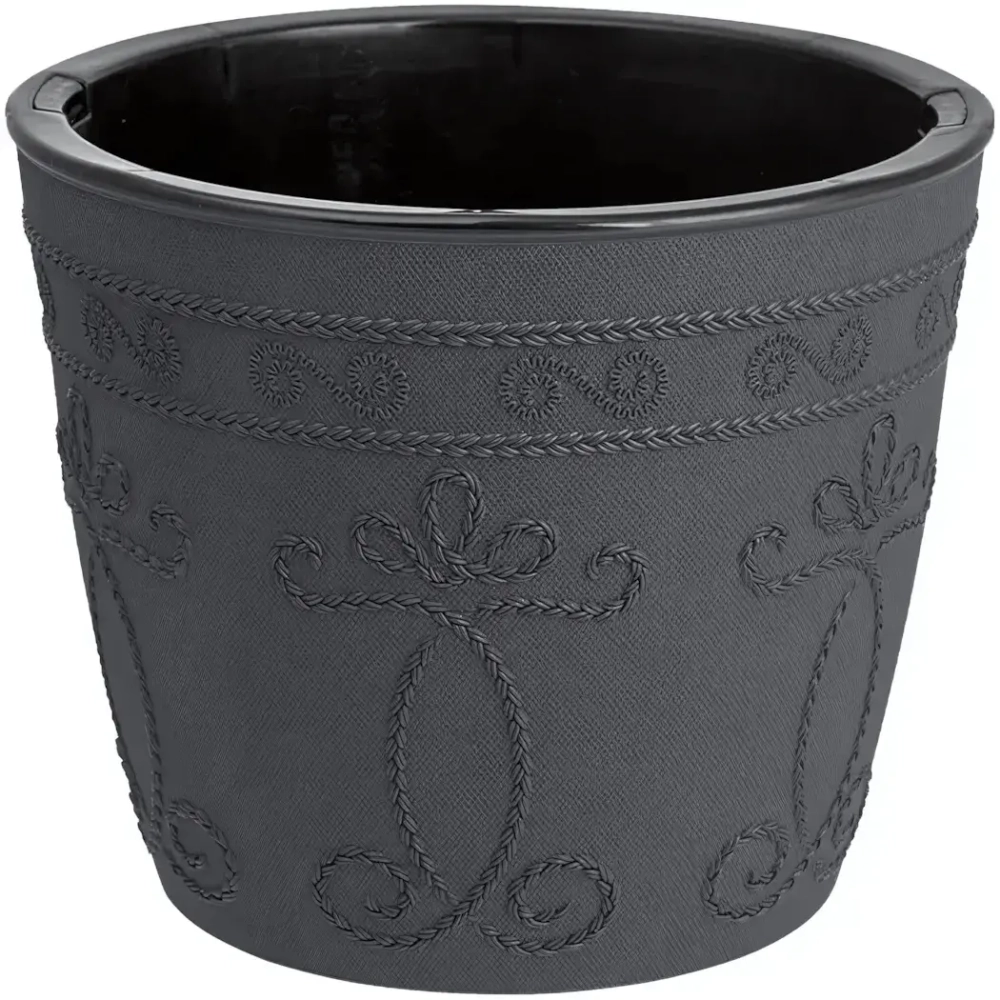 Кашпо для цветов пластиковое 3л d-18 см «Ажур» Антрацит