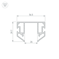 Профиль-держатель MAG-STRETCH-25-2000 (5LN) (Arlight, Алюминий) 056188
