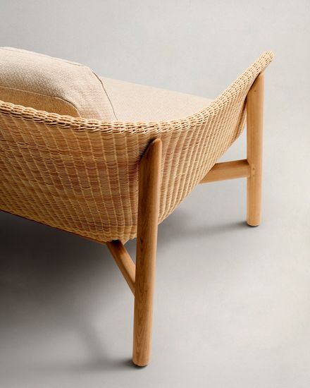 Двухместный диван Galea из тикового дерева и синтетического ротанга 170,5 см Испания La Forma