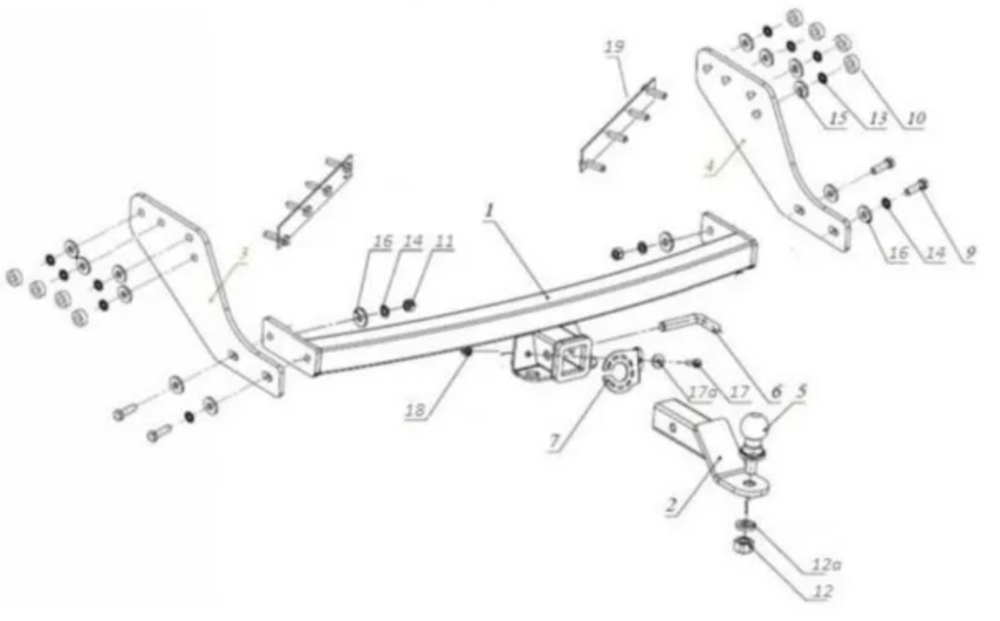 Фаркоп с унив. электрикой Смарт на Great Wall Poer King Kong 2022- Бизон FA 0400-E