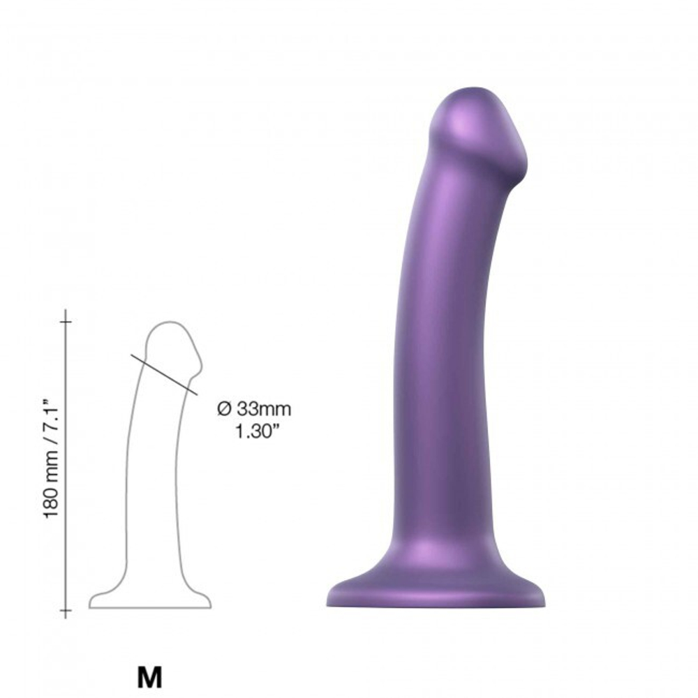 Гибкий фаллоимитатор Strap-on-me DILDO MONO DENSITE Фиолетовый Металлик размер Medium