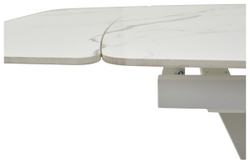 Стол ALATRI 120 GLOSS STATUARIO WHITE SOLID CERAMIC / WHITE, ®DISAUR