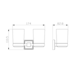 Два стакана для зубных щеток с держателем WONZON & WOGHAND ROMA, Бронза (WW-7228)