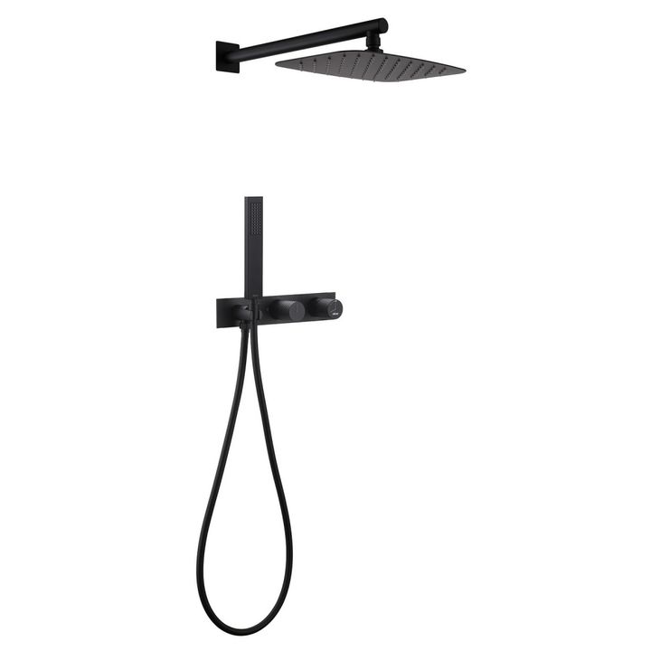 Душевая система ABBER Rund AF8718B скрытого монтажа без излива, черный матовый